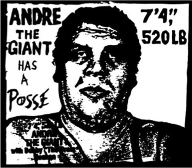 The original sticker of Andre the Giant.